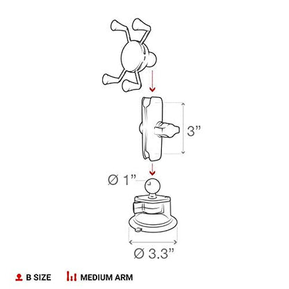 Universal Suction Cup Phone Mount with X-Grip Holder
