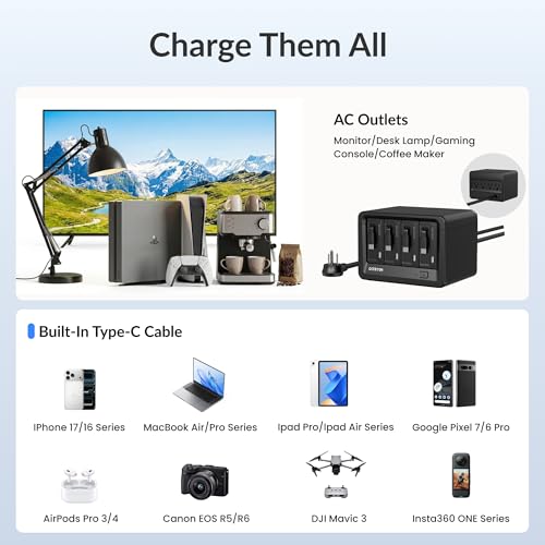 12-in-1 Desktop Charging Station with 65W USB-C Ports