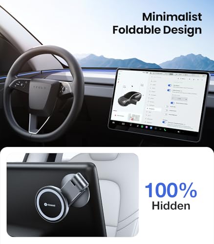 Foldable MagSafe Tesla Car Phone Mount with Strong Magnet