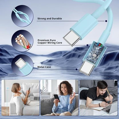 45W Dual USB-C Fast Charger with Charging Cables
