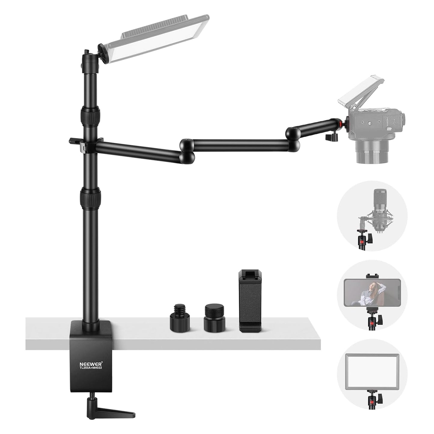 Overhead Camera Mount with Adjustable Boom Arm