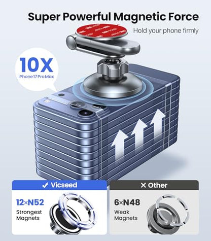 Foldable MagSafe Tesla Car Phone Mount with Strong Magnet