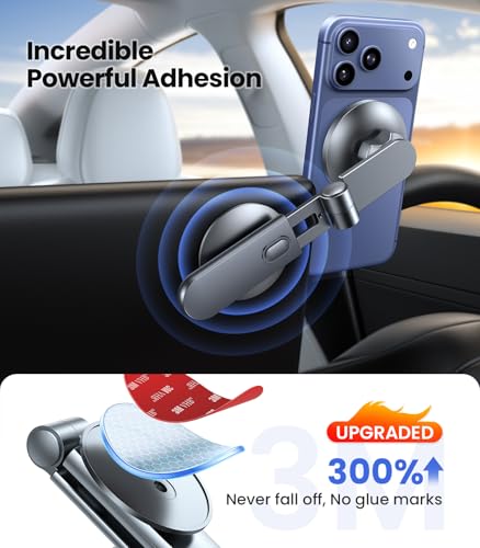 Foldable MagSafe Tesla Car Phone Mount with Strong Magnet