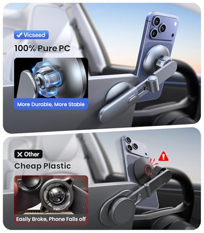 Foldable MagSafe Tesla Car Phone Mount with Strong Magnet