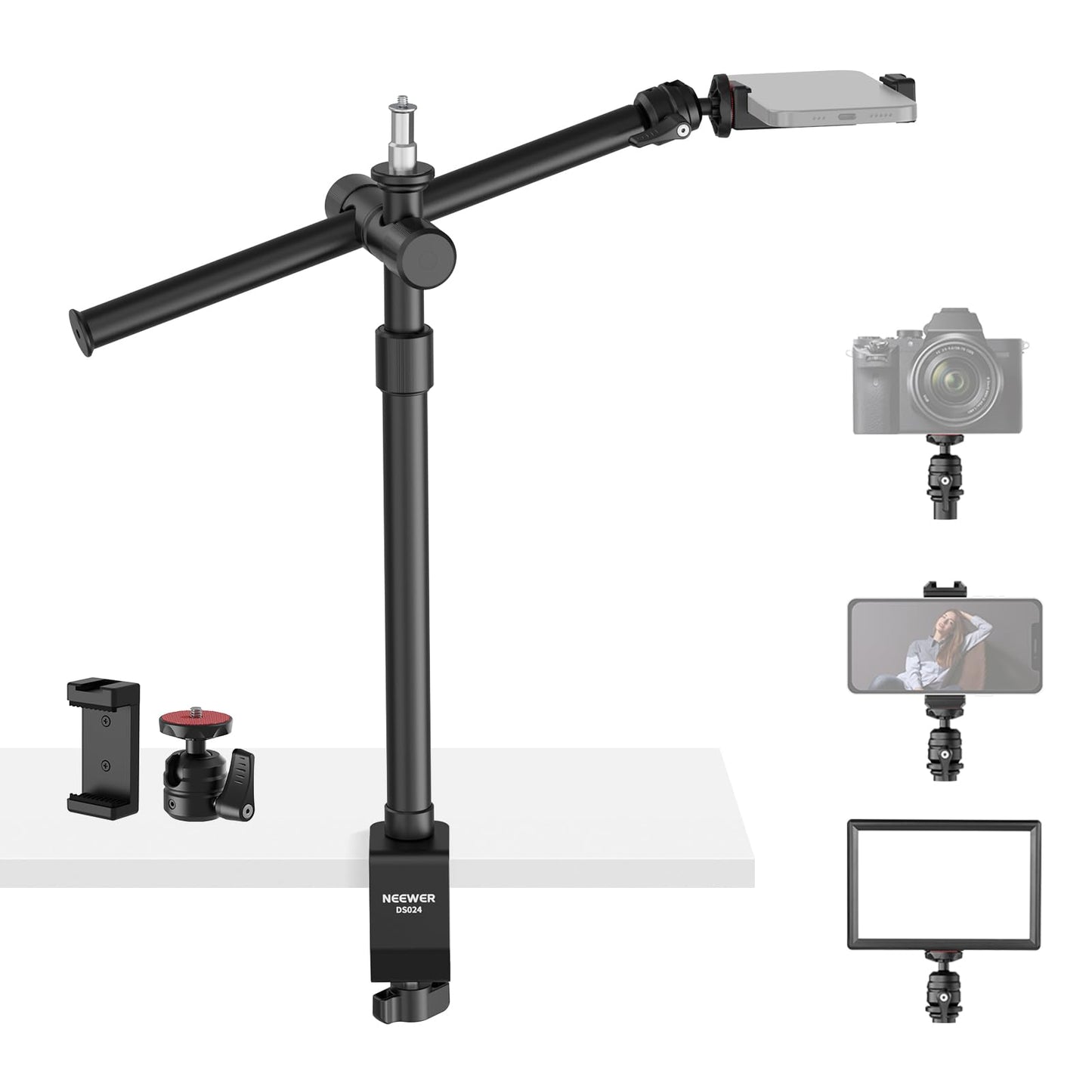 Overhead Camera Mount with Adjustable Boom Arm