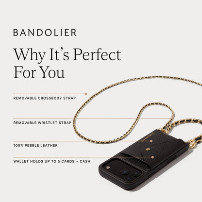 Leather Crossbody Phone Case with Removable Straps