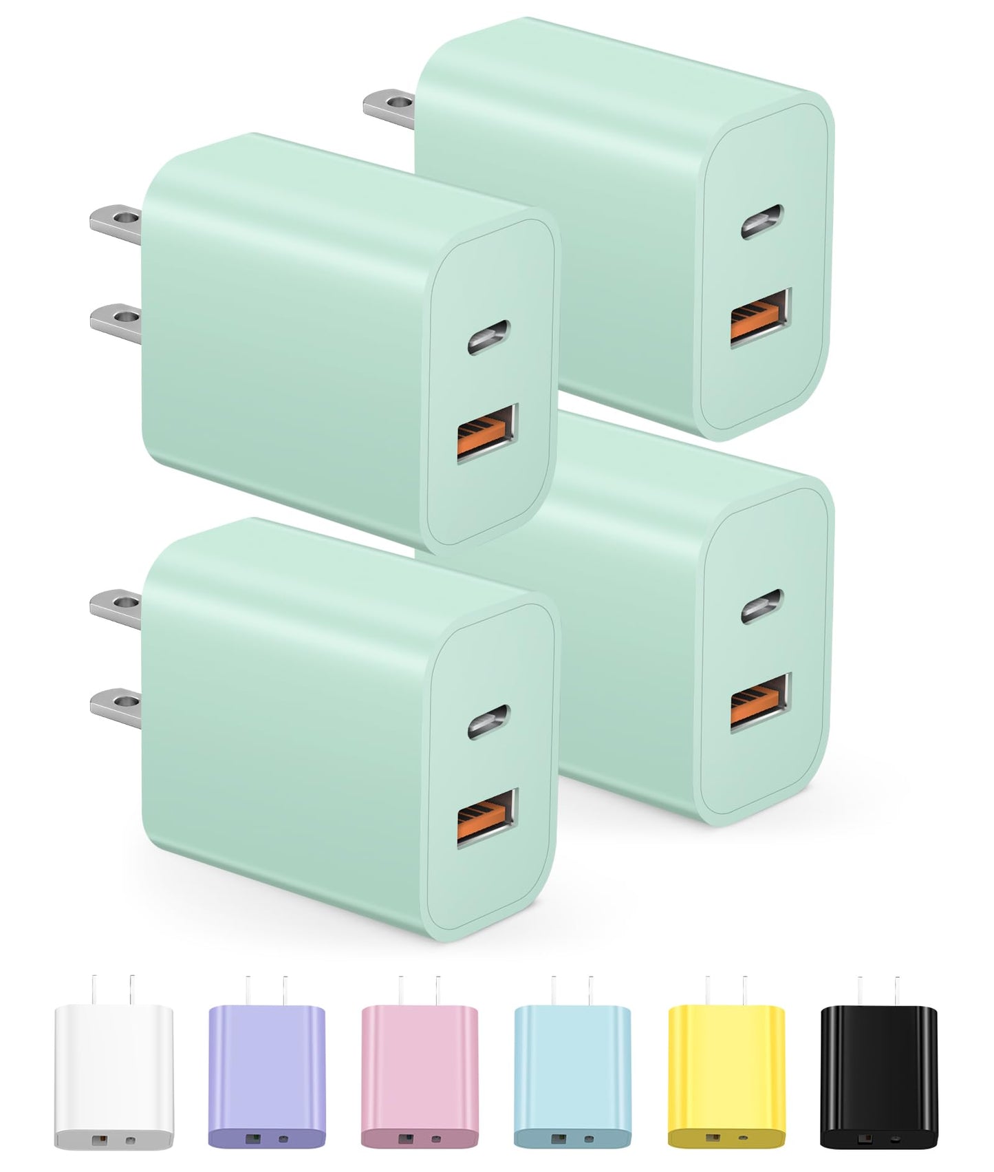 20W USB-C Wall Charger Block 4-Pack
