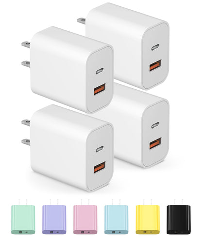 20W USB-C Wall Charger Block 4-Pack