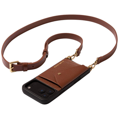 Leather Phone Holster with Strap and Card Slots