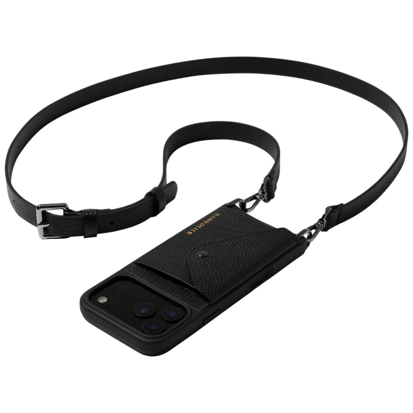 Leather Phone Holster with Strap and Card Slots