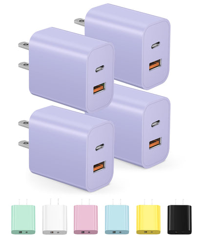 20W USB-C Wall Charger Block 4-Pack