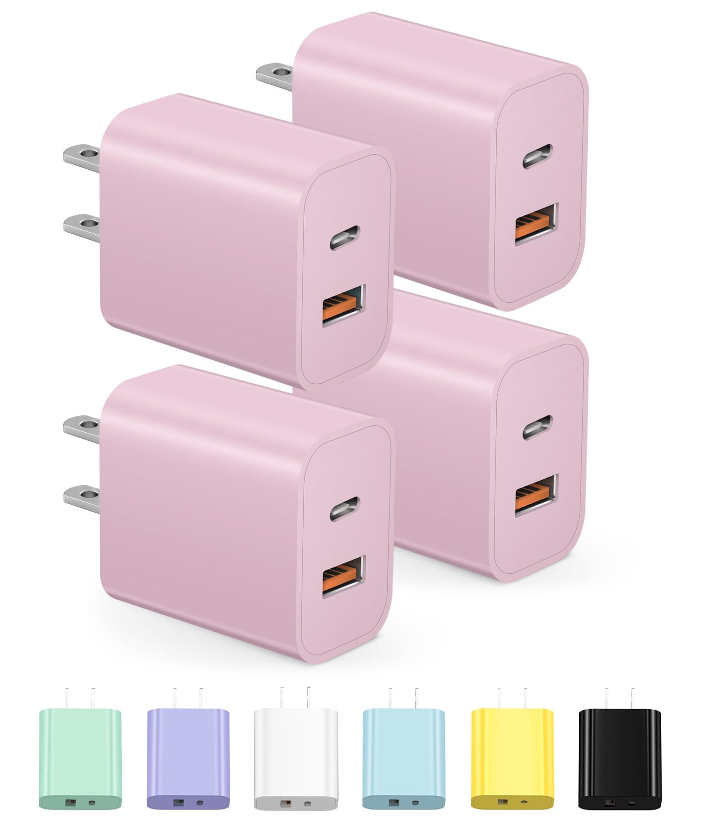 20W USB-C Wall Charger Block 4-Pack