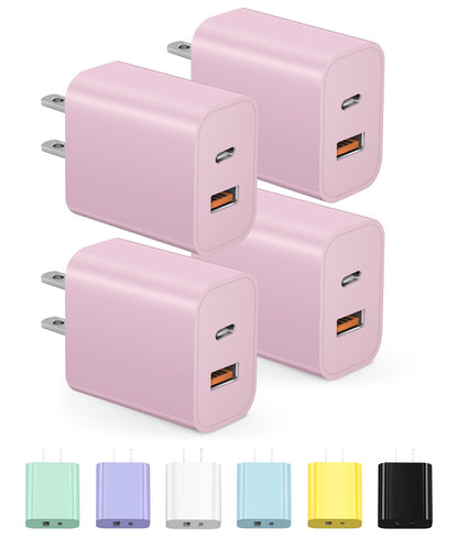 20W USB-C Wall Charger Block 4-Pack