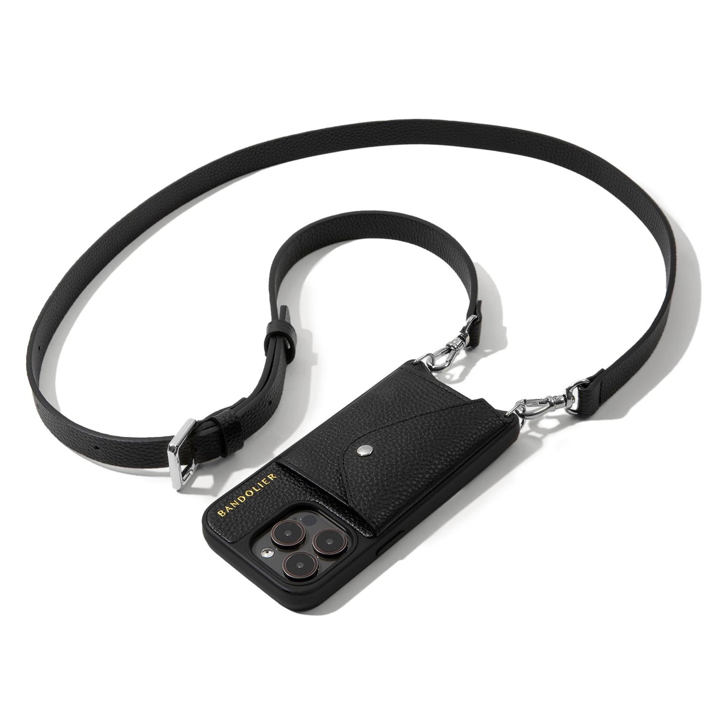 Leather Phone Holster with Strap and Card Slots