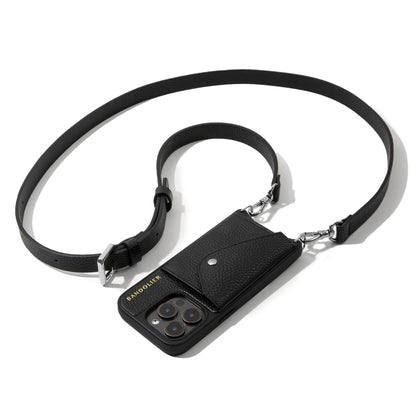 Leather Phone Holster with Strap and Card Slots