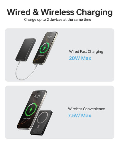 10,000mAh Magnetic Wireless Power Bank