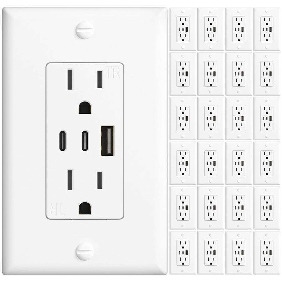 30W USB-C Wall Outlet with Multi-Port Charging