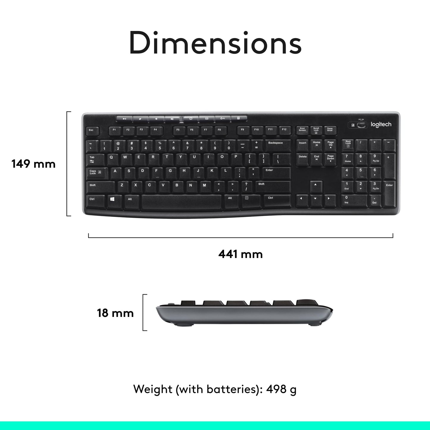 Wireless Keyboard and Mouse Combo with Shortcut Keys