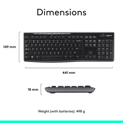 Wireless Keyboard and Mouse Combo with Shortcut Keys