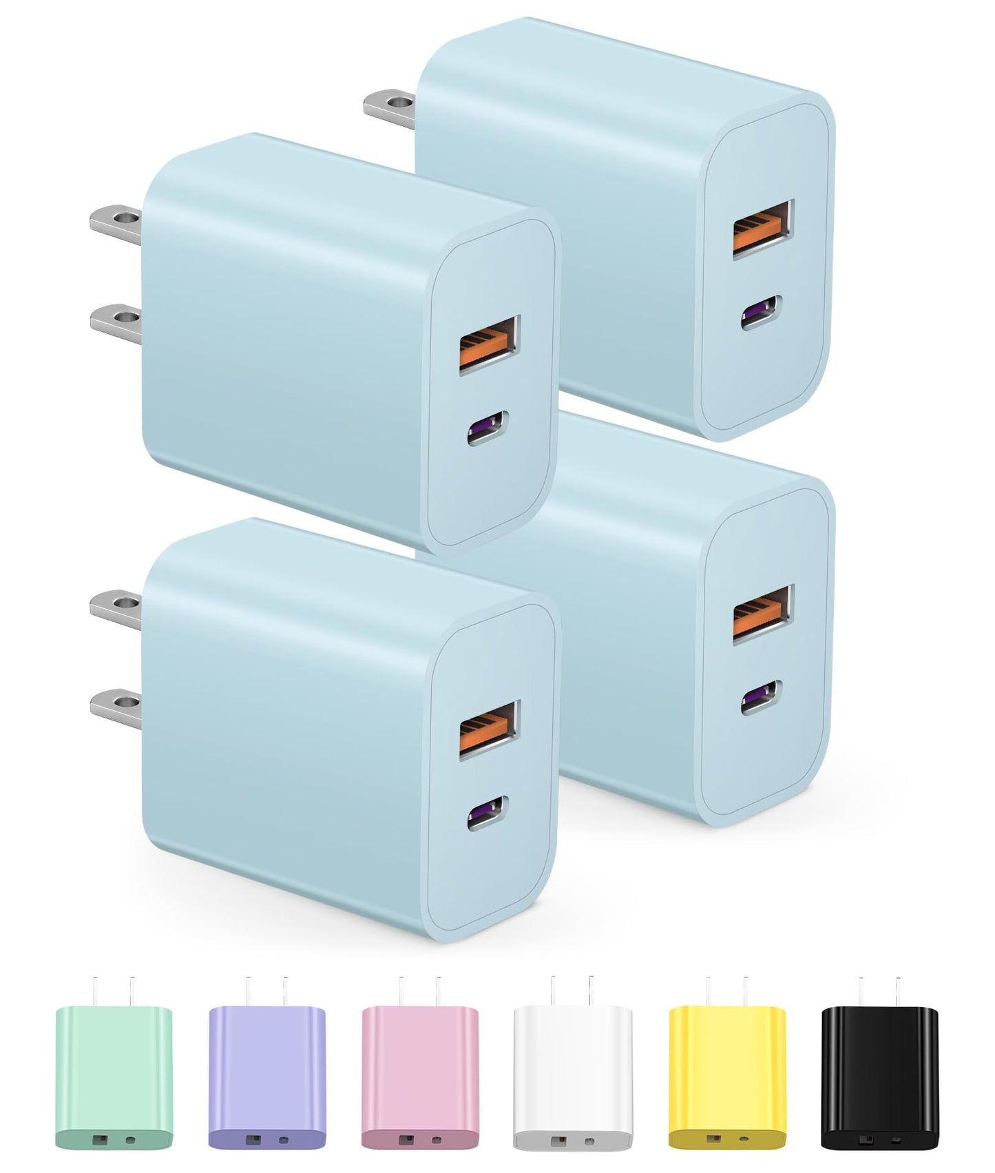 20W USB-C Wall Charger Block 4-Pack
