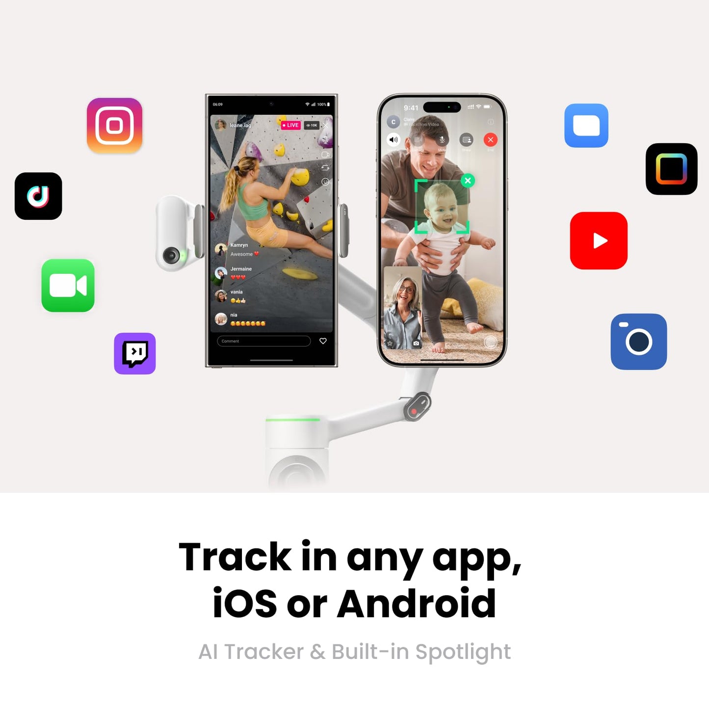 AI Tracking Phone Gimbal Stabilizer