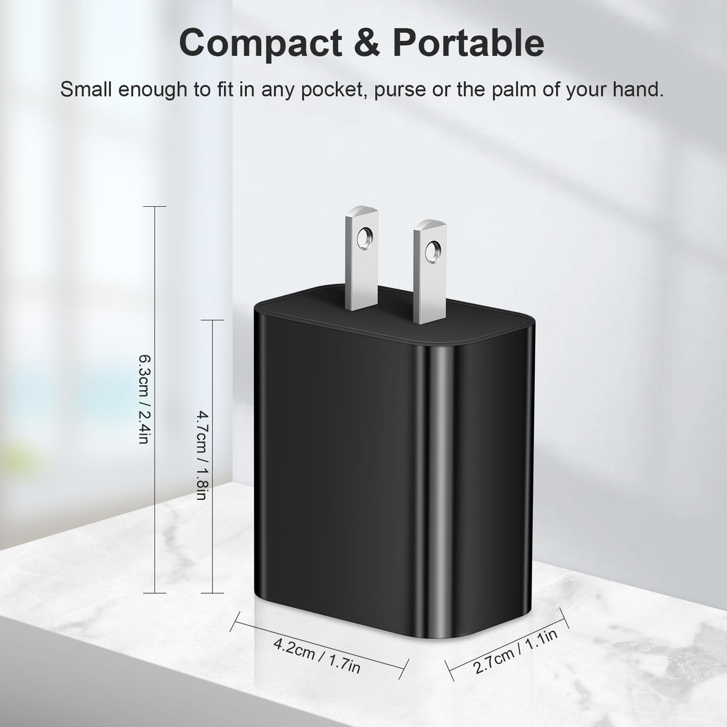 20W USB-C Wall Charger Block 4-Pack