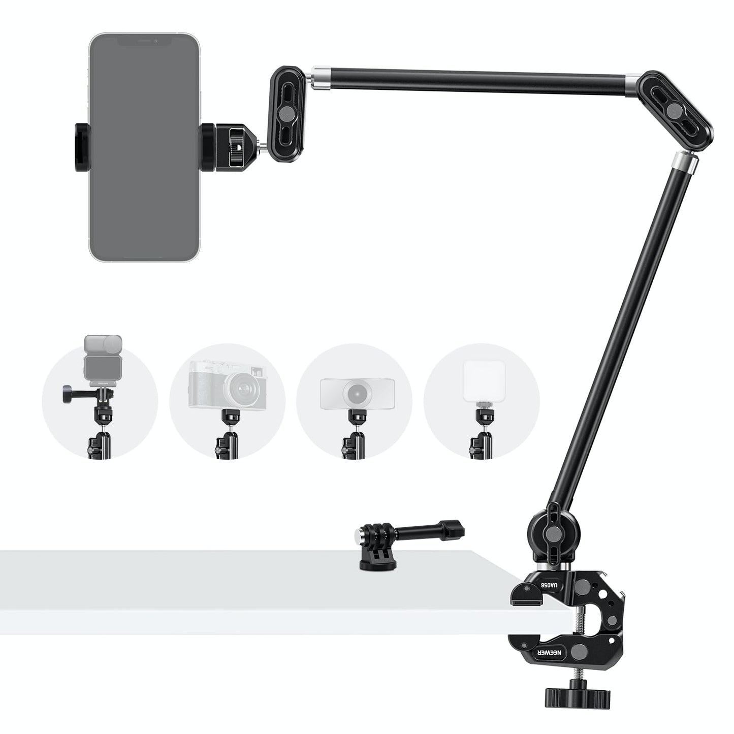 Overhead Camera Mount with Adjustable Boom Arm