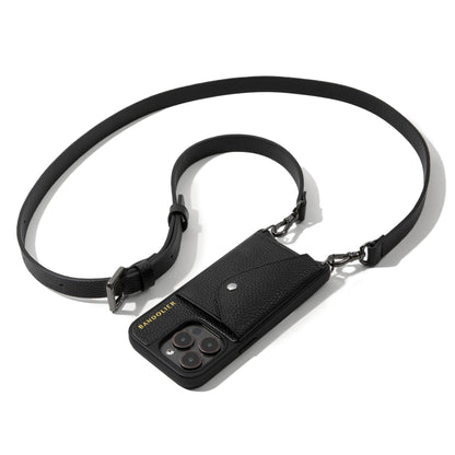 Leather Phone Holster with Strap and Card Slots
