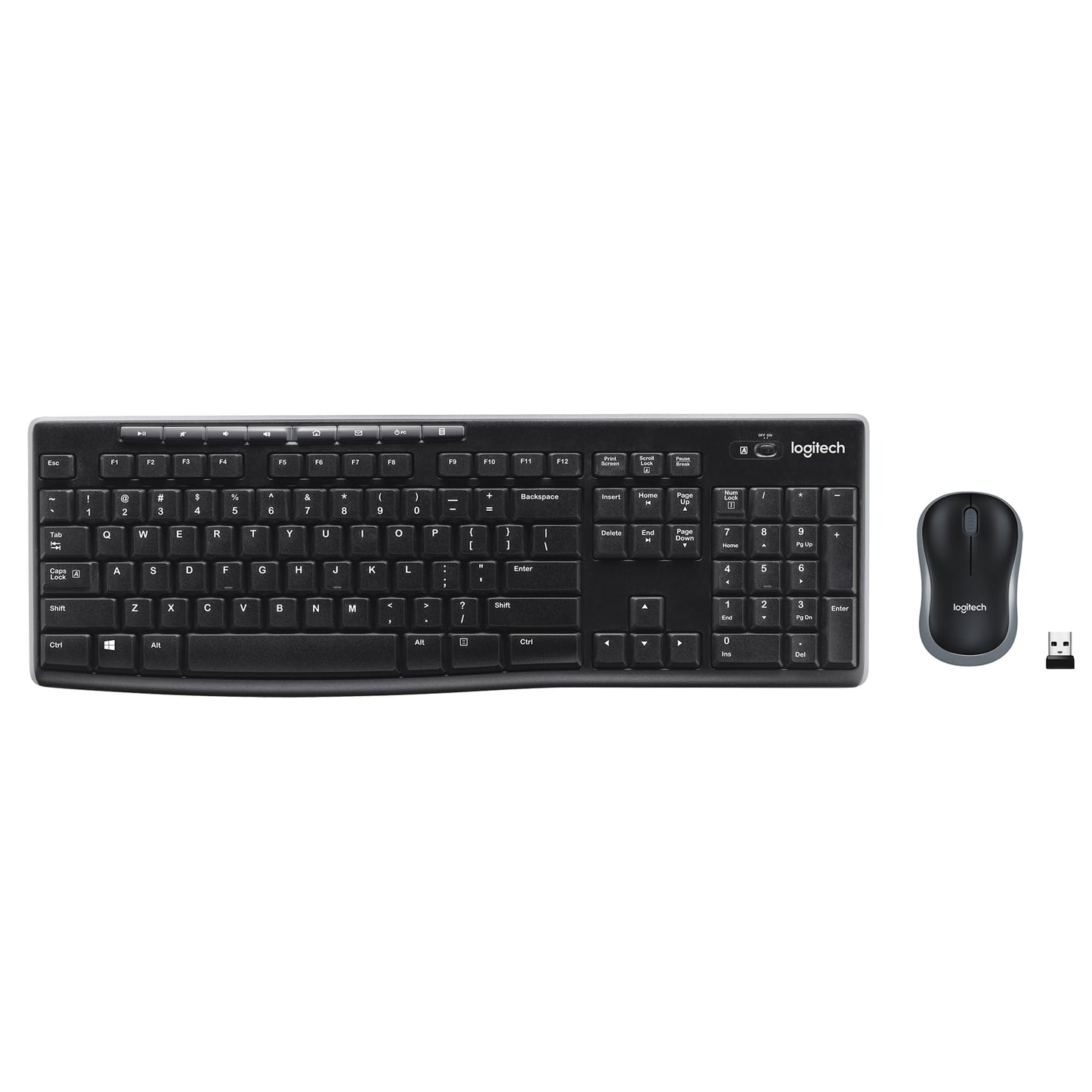 Wireless Keyboard and Mouse Combo with Shortcut Keys