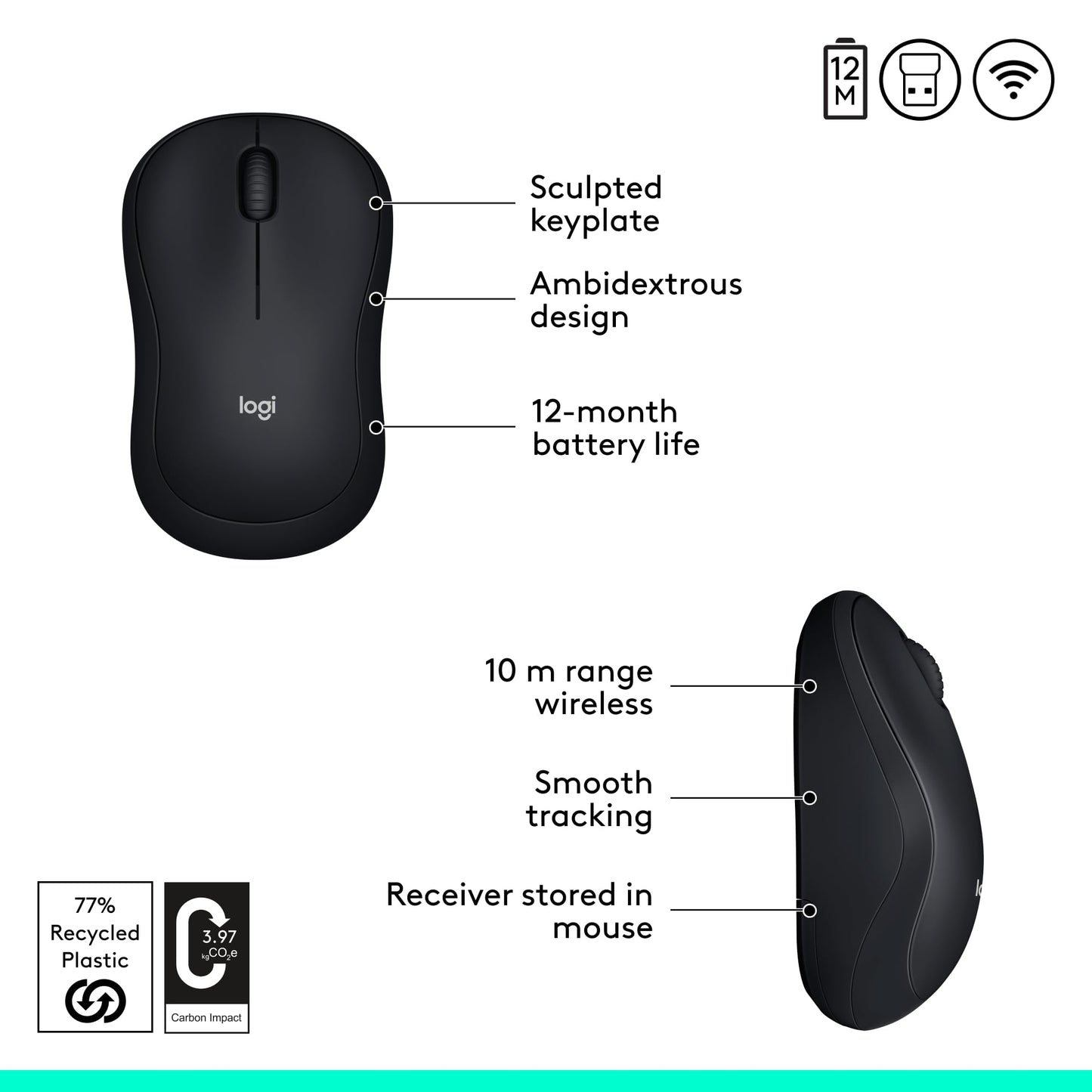 Silent Bluetooth Wireless Mouse with Compact Design