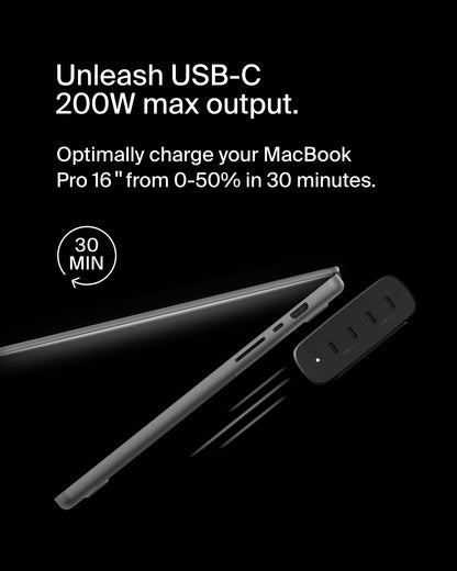 200W 4-Port USB-C GaN Fast Charging Station