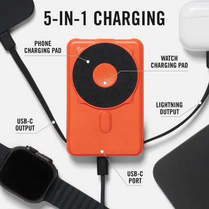 10,000mAh Magnetic Wireless Power Bank with Cables