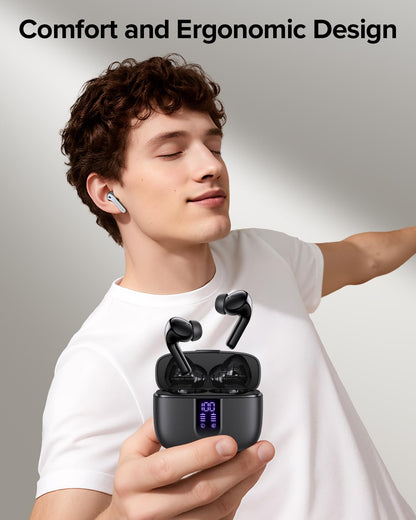 Wireless Earbuds with 60-Hour Playtime and Charging Case
