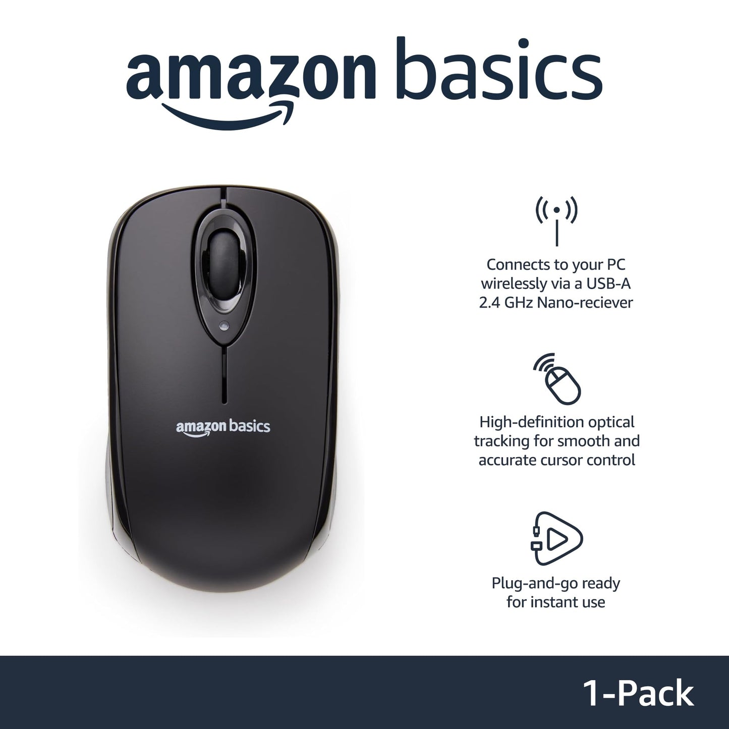 Wireless Optical Mouse with USB Receiver