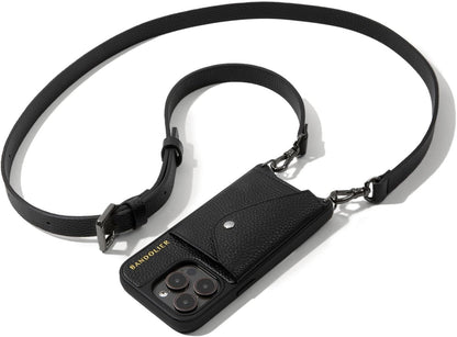 Leather Phone Holster with Strap and Card Slots