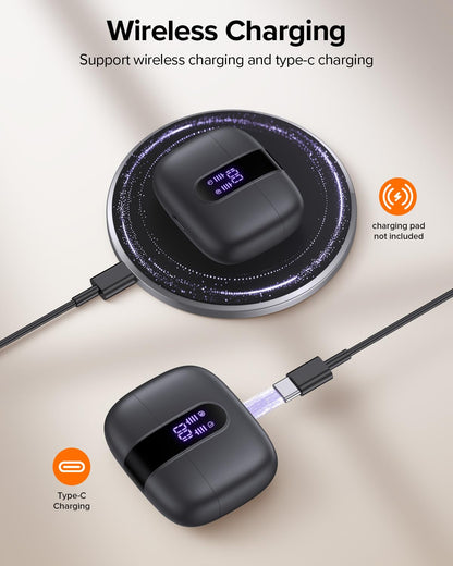 Wireless Earbuds with 60-Hour Playtime and Charging Case