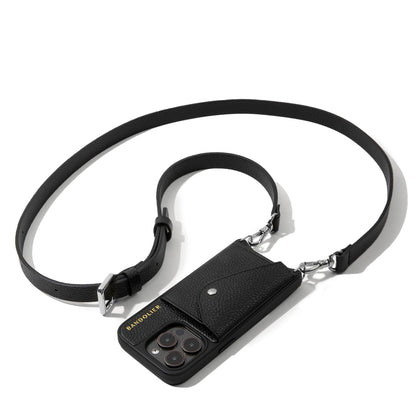 Leather Phone Holster with Strap and Card Slots