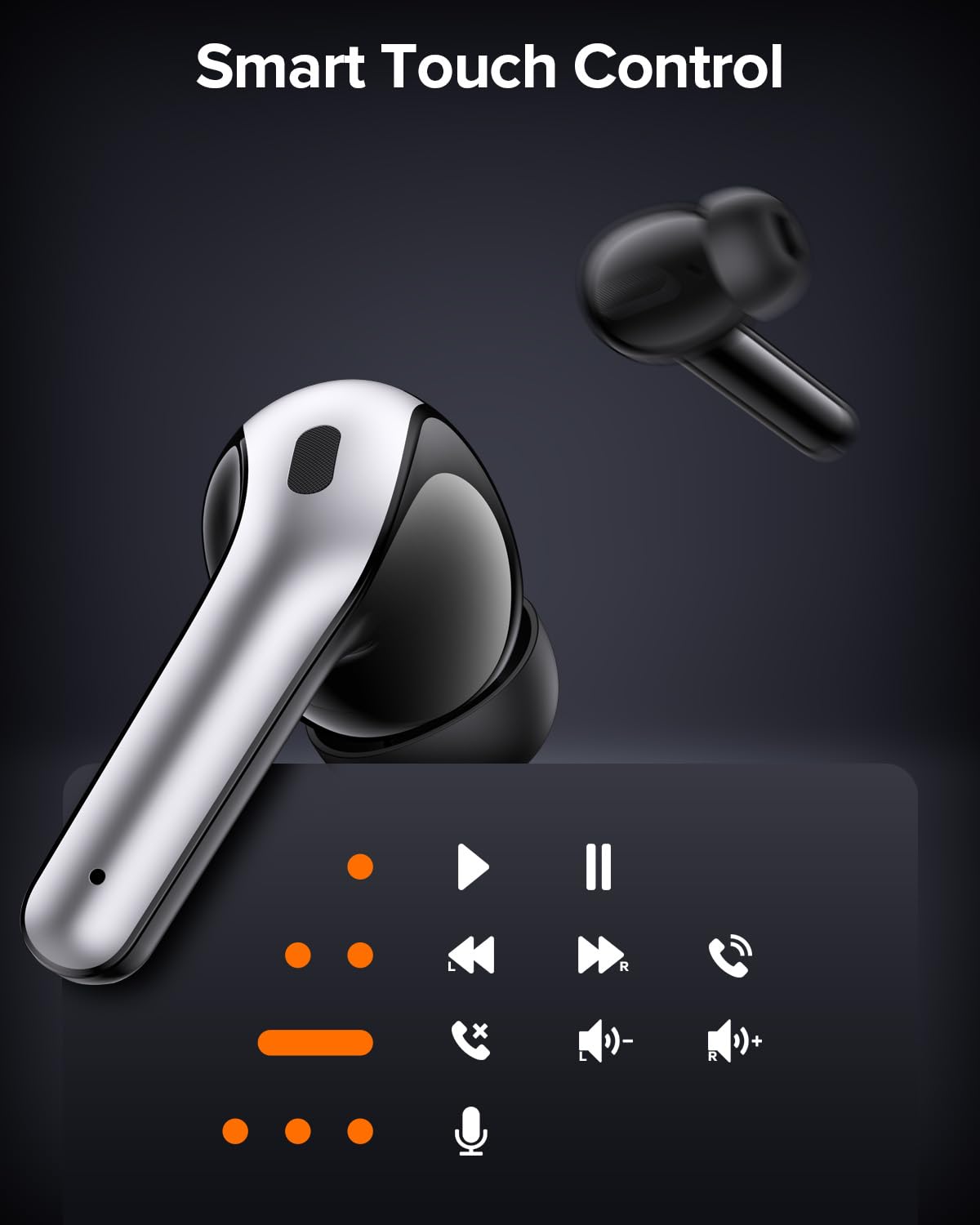 Wireless Earbuds with 60-Hour Playtime and Charging Case