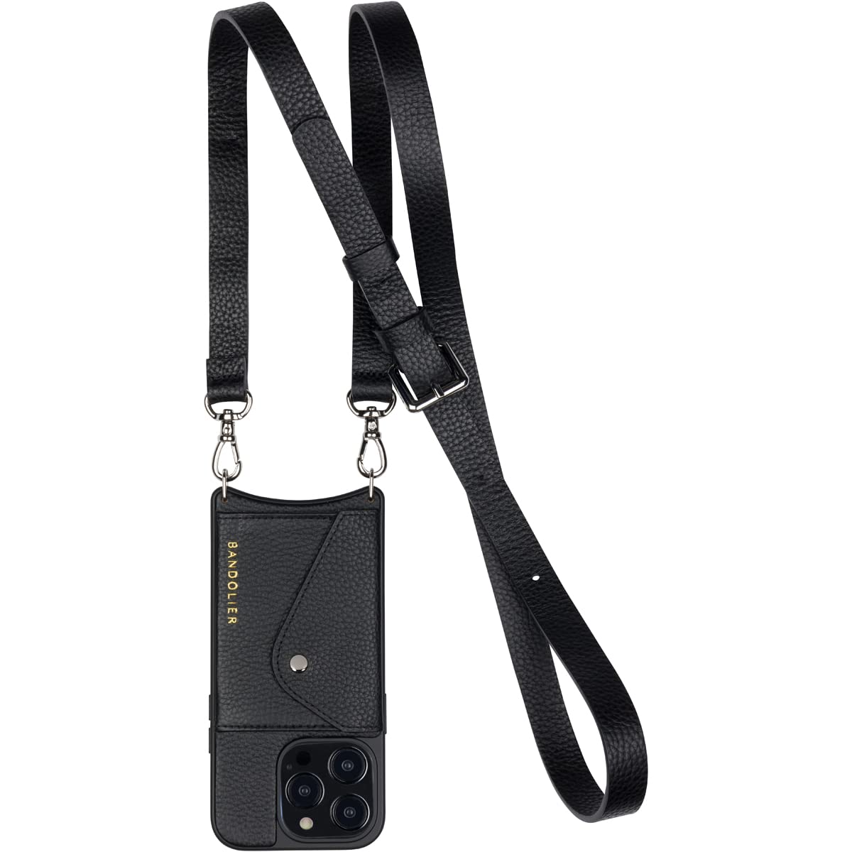 Leather Phone Holster with Strap and Card Slots
