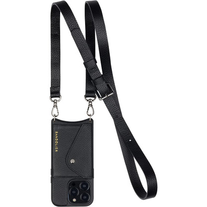 Leather Phone Holster with Strap and Card Slots