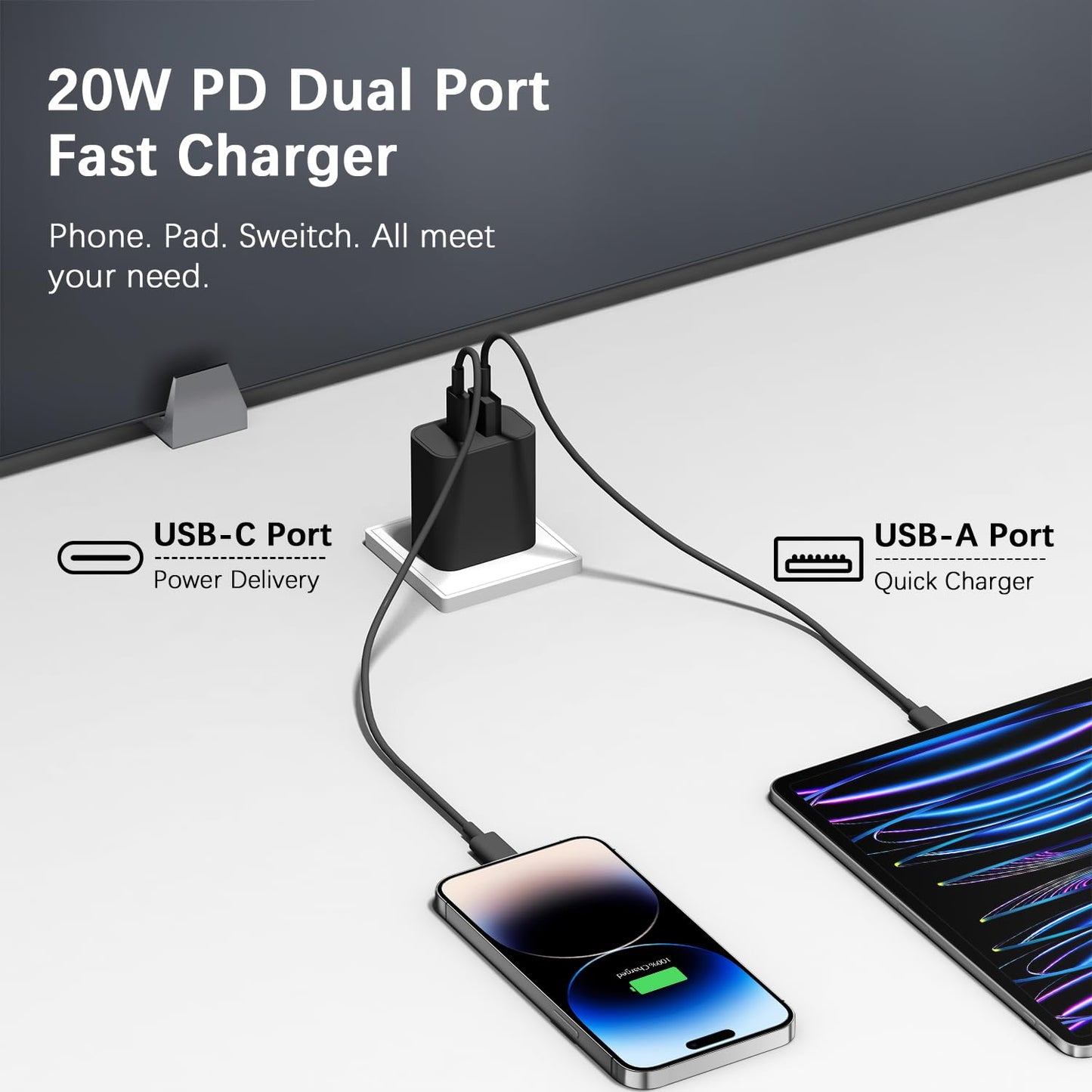 20W USB-C Wall Charger Block 4-Pack