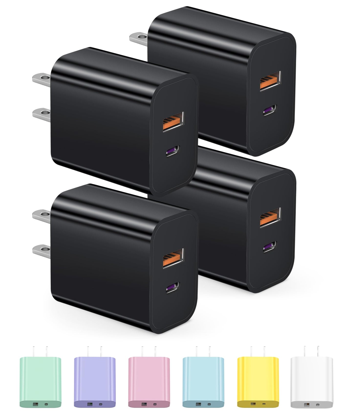 20W USB-C Wall Charger Block 4-Pack