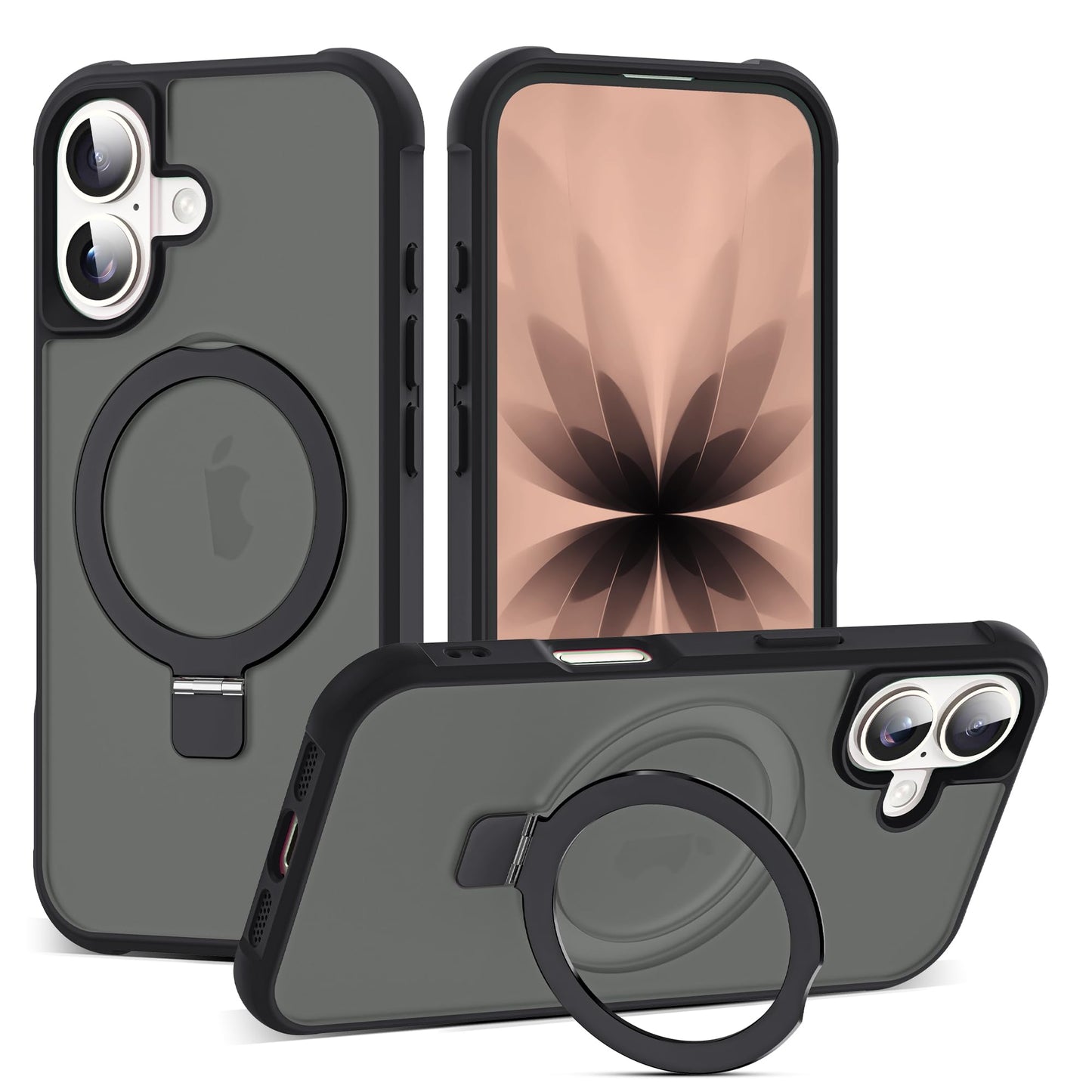 Translucent Magnetic Ring Stand Phone Case with Grip