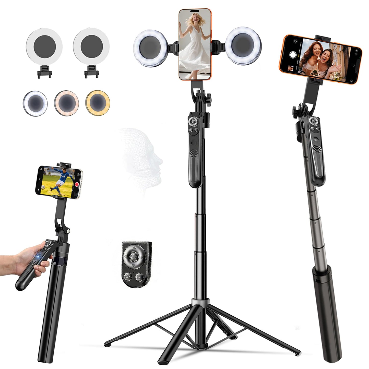 Auto Face Tracking Selfie Stick Phone Tripod