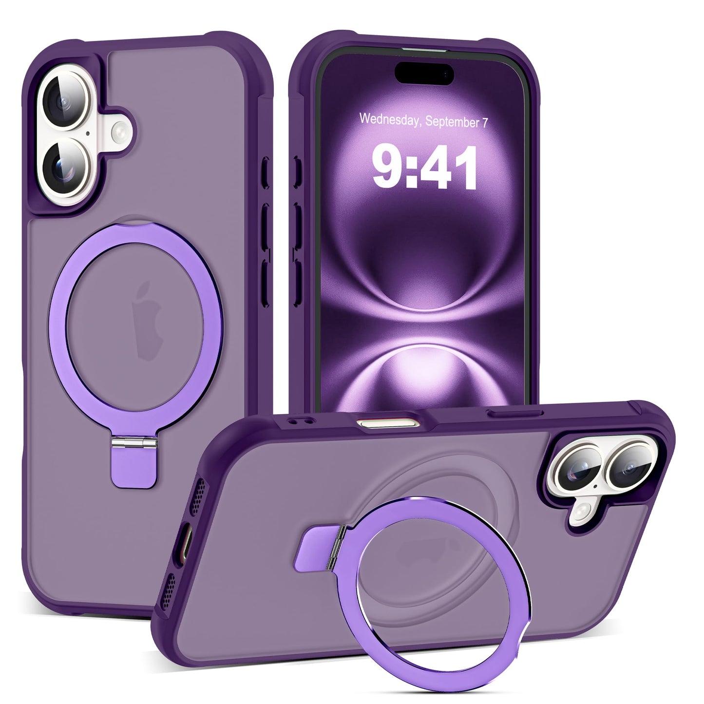 Translucent Magnetic Ring Stand Phone Case with Grip