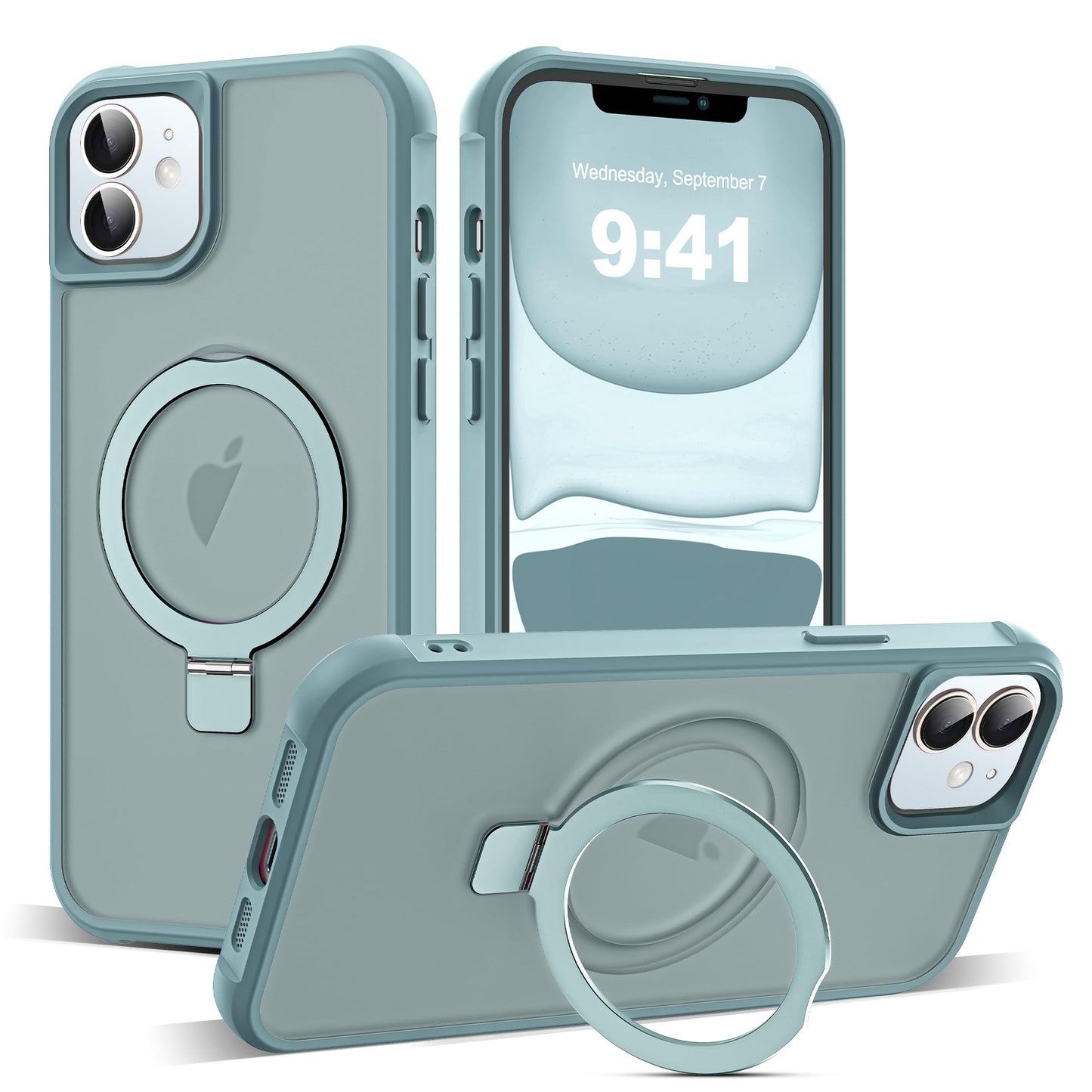 Translucent Magnetic Ring Stand Phone Case with Grip