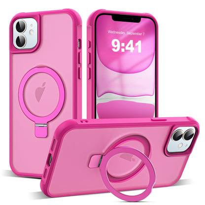Translucent Magnetic Ring Stand Phone Case with Grip