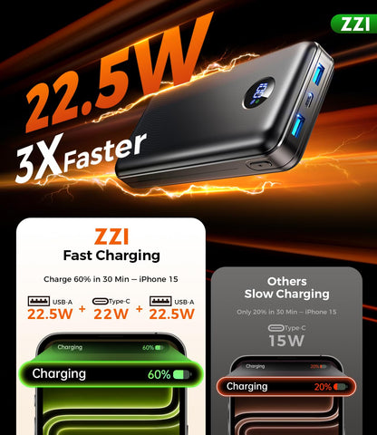 60,000mAh Fast Charging Portable Power Bank with Cables