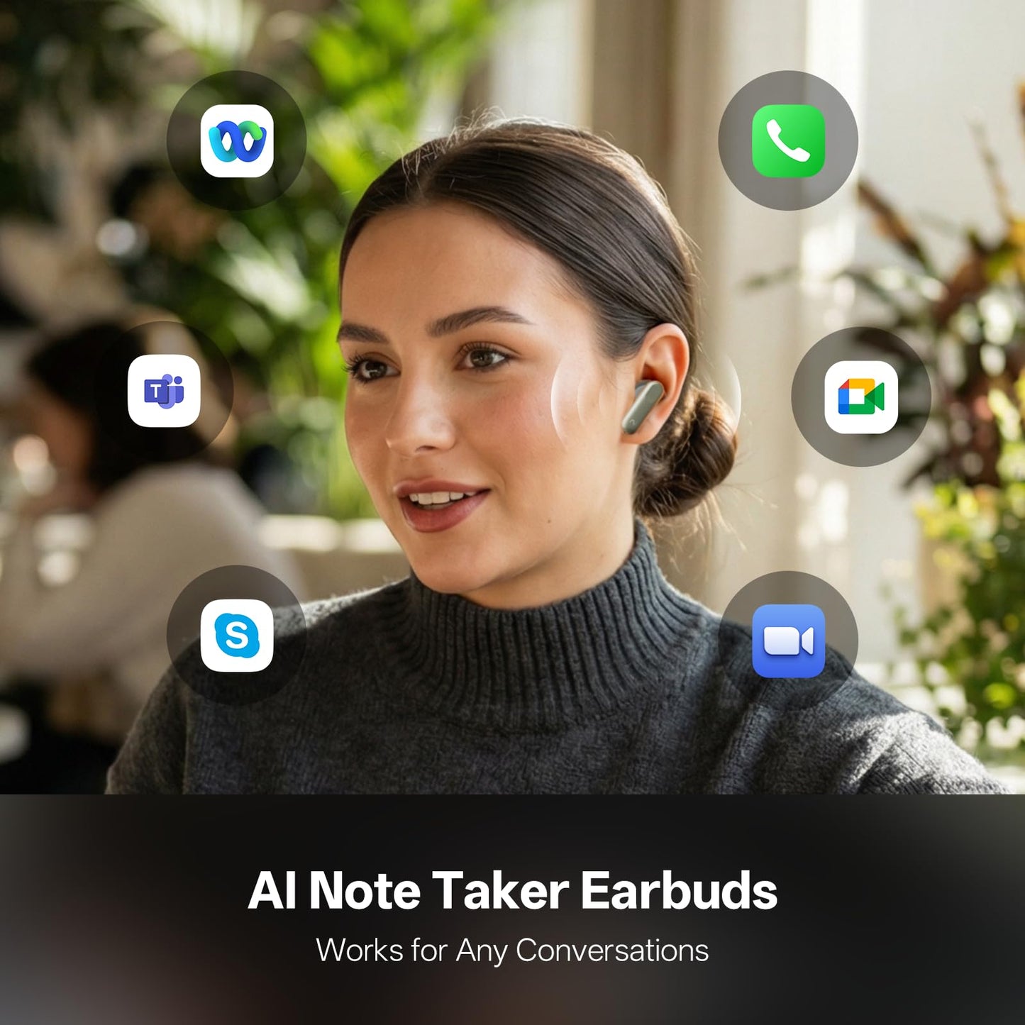AI Voice Recorder Earbuds with Transcription & ANC