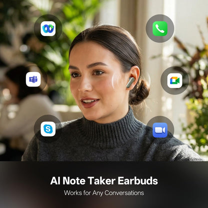 AI Voice Recorder Earbuds with Transcription & ANC